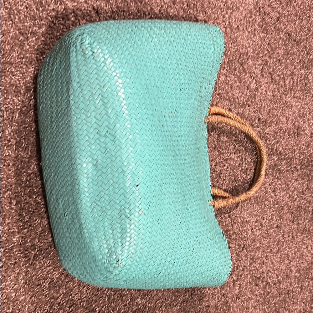 Turquoise Woven Tote Bag